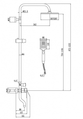 Душевая система S-601108SH черный Savol фото в интернет-магазине Русалия