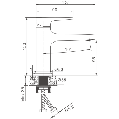 Смеситель для раковины BELZ черный (B10713-7) фото в интернет-магазине Русалия