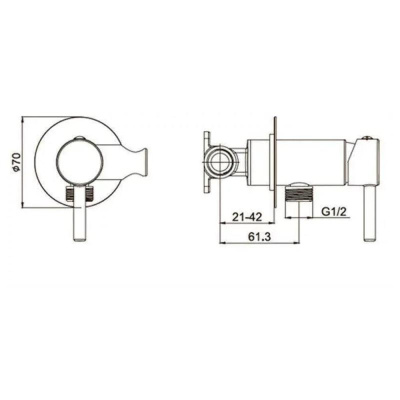 Гигиенический душ со смесителем встраиваемый Grocenberg GB001BR, бронза фото в интернет-магазине Русалия