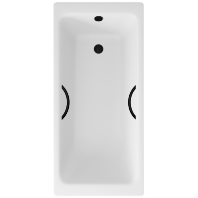 Ванна чугунная Delice Parallel 170х70 с черными матовыми ручками DLR220505RB фото в интернет-магазине Русалия