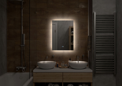 Зеркало с подсветкой Trezhe 500x700 открытая подсветка, антизапотевание ЗЛП2598 Continent фото в интернет-магазине Русалия