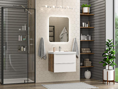 Тумба Карат 65 подвесная с раковиной Dreja Harmonia 65 Misty фото в интернет-магазине Русалия