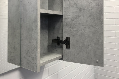 Зеркало-шкаф Comforty Осло-80 бетон светлый фото в интернет-магазине Русалия