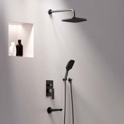 953510300 Gala встраиваемая душевая система со смесителем и изливом, чёрный Damixa фото в интернет-магазине Русалия