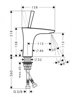 Смеситель для раковины PuraVida 15070000 Hansgrohe фото в интернет-магазине Русалия