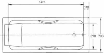 Чугунная ванна JACOB DELAFON PARALLEL E2948 170х70 с отверстиями под ручки фото в интернет-магазине Русалия