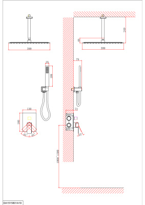 Душевая система D&K встраиваемая Bayern.Liszt (DA1515801A19) фото в интернет-магазине Русалия