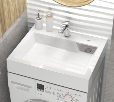Раковина над стиральной машиной Uperwood Vission 60х50х11 см, белая глянцевая 45483000000 фото в интернет-магазине Русалия