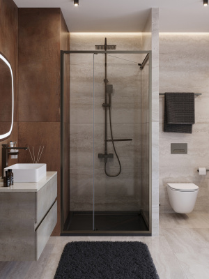 Душевая дверь CEZARES LUX-B-FS-1-100-C-GM фото в интернет-магазине Русалия