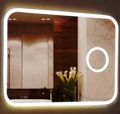 Зеркало Стайл B 135 800x600 (увеличительное зеркало, часы) ЗЛП429 Misty фото в интернет-магазине Русалия