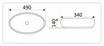 Раковина накладная овальная 433SS белый/серебро CeramaLux фото в интернет-магазине Русалия