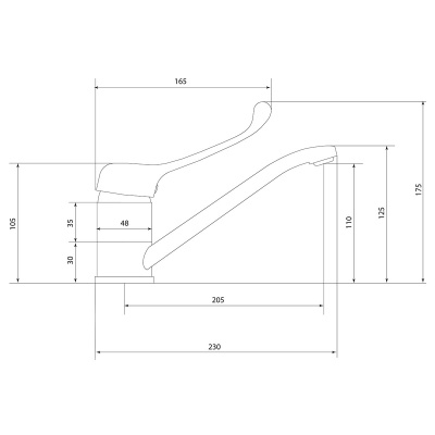 Смеситель Славен для кухни, умывальника локтевой Хирург Х (СЛ-ОД-Х81) фото в интернет-магазине Русалия