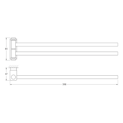 Держатель полотенец поворотный двойной 40 см 8331 Regen Artwelle фото в интернет-магазине Русалия