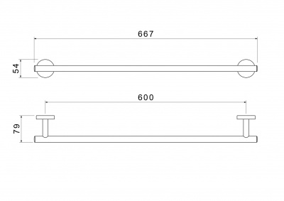Полотенцедержатель 600 мм AQUATEK, матовый черный AQ4214MB ОБЕРОН фото в интернет-магазине Русалия