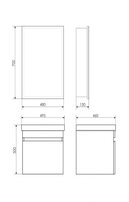 COMFORTY. Зеркало-шкаф "Диана-50" белый глянец фото в интернет-магазине Русалия