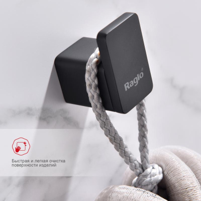 Крючок для ванной комнаты Raglo R301.05.06, черный фото в интернет-магазине Русалия