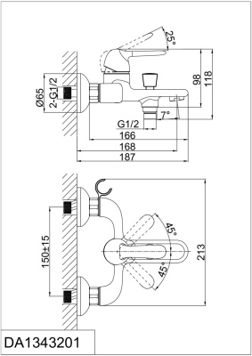 Комплект смесителей D&K DA1340004SET (DA1342141,DA1343201) фото в интернет-магазине Русалия