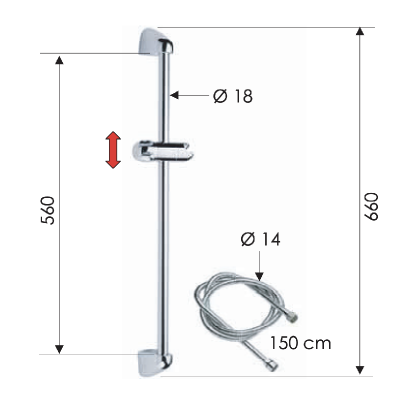 Душевая стойка 60 см Remer 314 фото в интернет-магазине Русалия