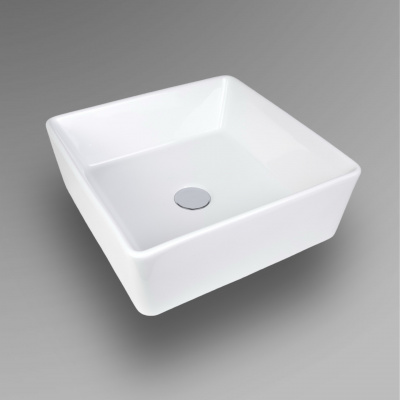 BOND S54-390 Раковина накладная квадратная 40*40*14см белая фото в интернет-магазине Русалия