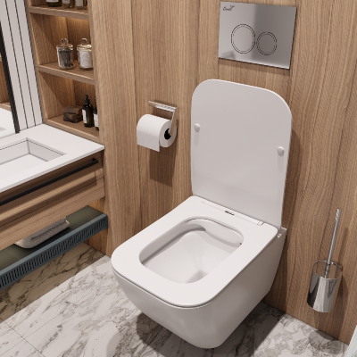 Унитаз MIMI Aria MW ТЕРМООБЖИГ (не плёнка) подвесной безободковый белый матовый Ceruttispa CT8919 (510x350x355) фото в интернет-магазине Русалия