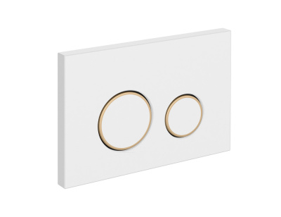 Клавиша смыва TWINS белый матовый/золото A63535 Cersanit фото в интернет-магазине Русалия