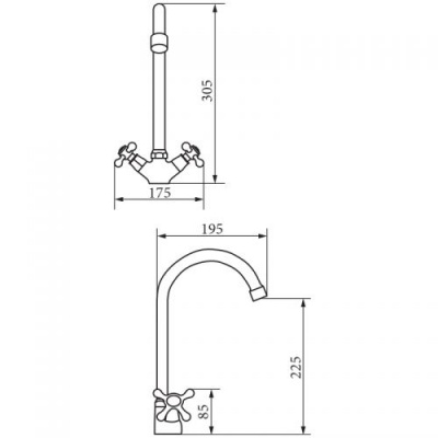 Смеситель для кухни Agatha Bronzo VR.AGT-3785.BR Veragio фото в интернет-магазине Русалия