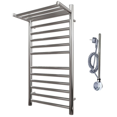 Полотенцесушитель электрический Point Аврора PN10158SPE П11 500x800 с полкой левый/правый, хром фото в интернет-магазине Русалия