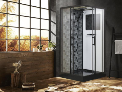 Квадратная душевая кабина 100х100х210 ESKBB100CKR Esbano фото в интернет-магазине Русалия