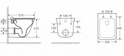 Унитаз подвесной безободковый 0054 Felice с сиденьем микролифт Azario фото в интернет-магазине Русалия