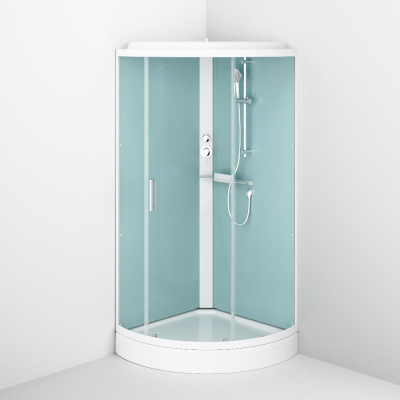 W88C-401-090WT X-Joy кабина душевая  90x90, 1/4 круга,  профиль белый, стекло прозрачное Am.Pm фото в интернет-магазине Русалия