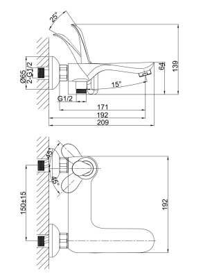 Смеситель для ванны DK Venice Baciano (DA1033256) фото в интернет-магазине Русалия
