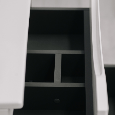 Тумба с раковиной подвесная 60см белая глянцевая BOND Cube T01600-S05W фото в интернет-магазине Русалия