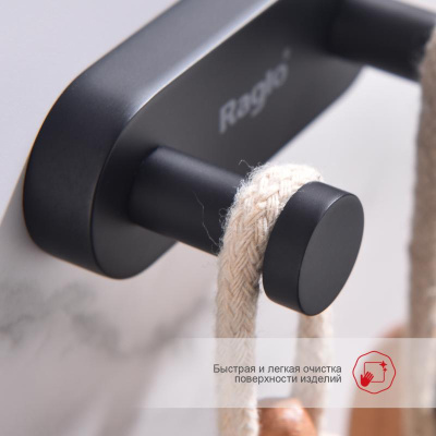 Крючок для ванной комнаты Raglo R300.052.06, черный фото в интернет-магазине Русалия