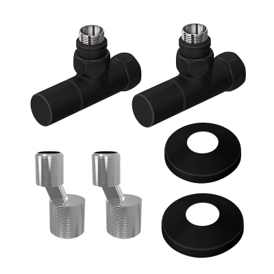 Комплект подключения LM03412RBL с круглыми вентилями, черный Lemark фото в интернет-магазине Русалия