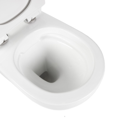 BOND F01-10 Унитаз подвесной безободковый белый с сиденьем с микролифтом фото в интернет-магазине Русалия