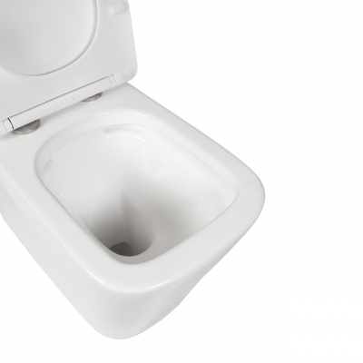 BOND F04-00 Унитаз напольный безободковый белый с сиденьем микролифт фото в интернет-магазине Русалия