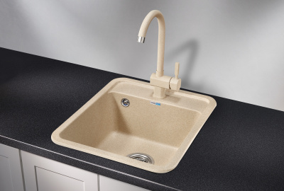 Кухонная мойка GRANULA Standart (4202, БЕЖЕВЫЙ) фото в интернет-магазине Русалия