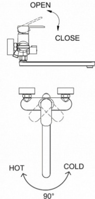 Смеситель для ванны универсальный Opal F6125183CP-02L Bravat фото в интернет-магазине Русалия