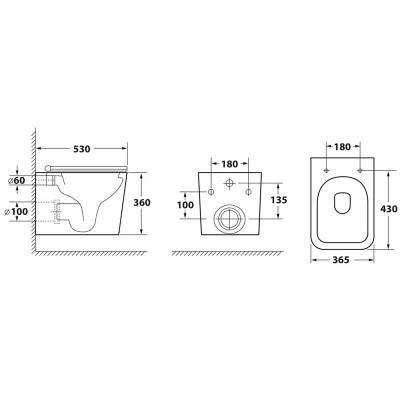 Унитаз подвесной Vatter с сиденьем микролифт OWLT190401 OWL фото в интернет-магазине Русалия