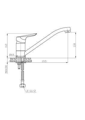 Смеситель для кухни ESKO "Asti" (AT 05) фото в интернет-магазине Русалия
