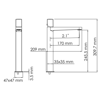 Naab 8603H Смеситель для  умывальника Wasserkraft фото в интернет-магазине Русалия