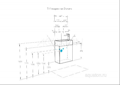 Тумба под раковину AQUATON Эклипс подвесная эбони темный 1A172701EK560 фото в интернет-магазине Русалия