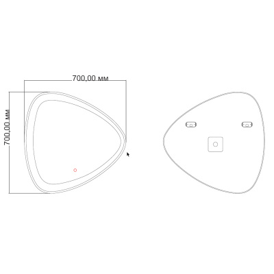 Зеркало AZARIO Edda 700х700 влагостойкое с подсветкой и диммером, с гравировкой (CS00063649) фото в интернет-магазине Русалия
