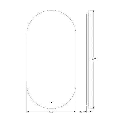 Зеркало с LED-подсветкой настенное OPTI DEFESTO 50x100 см, DF 2904R фото в интернет-магазине Русалия