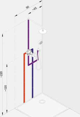 Встраиваемая душевая система Bozz 386300576 KLUDI фото в интернет-магазине Русалия