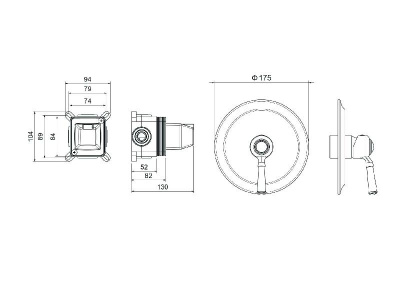 Смеситель для душа (внешняя и скрытая часть) AQUATEK AQ1566CR КЛАССИК фото в интернет-магазине Русалия