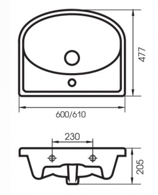 Раковина мебельная Erica 61 S-UM-ERI61/1-w Cersanit фото в интернет-магазине Русалия