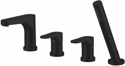 Смеситель ABBER Eleganz AF8313B на борт ванны, черный фото в интернет-магазине Русалия