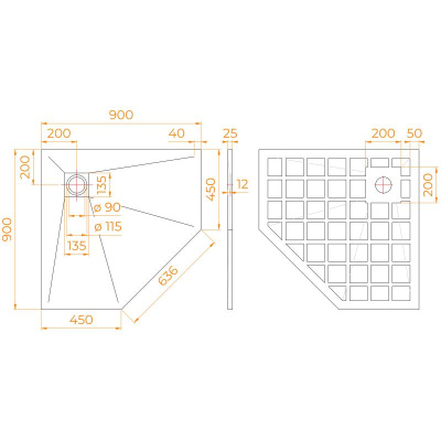 Каменный душевой поддон трапеция STONE TRAY-W фото в интернет-магазине Русалия