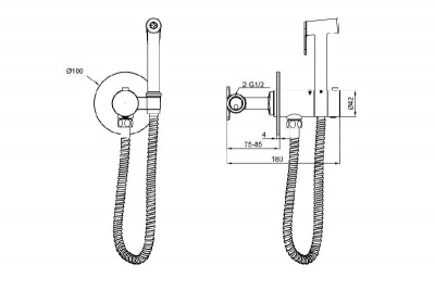 Гигиенический душ с термостатом BM 060402 NeOp AltroBagno фото в интернет-магазине Русалия
